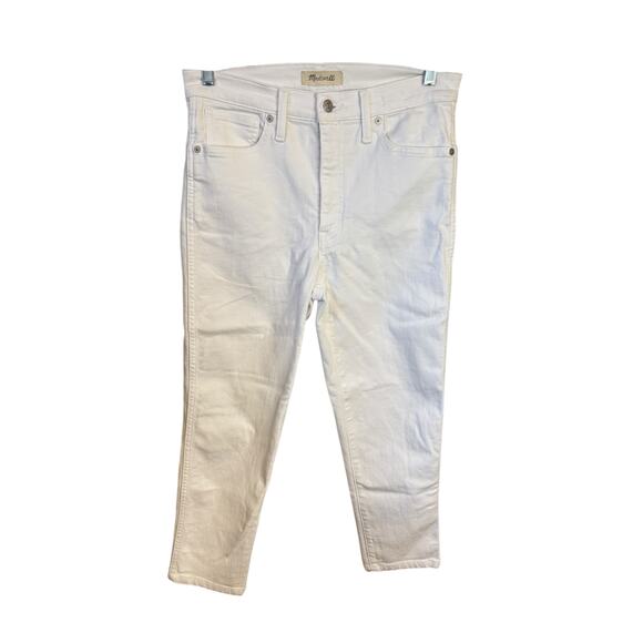 MADEWELL Stovepipe Jeans Pure White Size 28 High Rise Capsule Wardrobe Classic - Picture 2 of 12